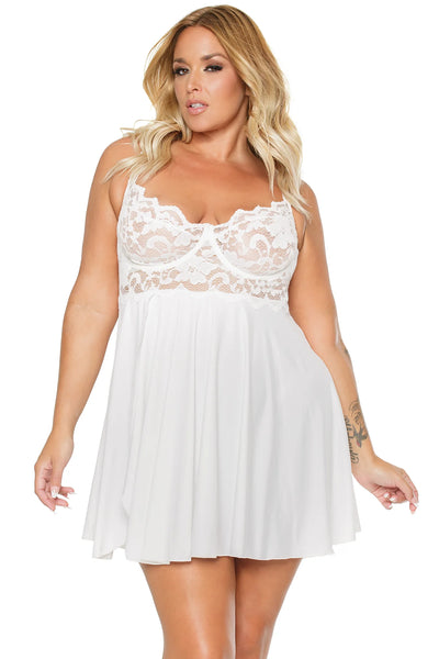 Babydoll (X) and Thong 22123 - White