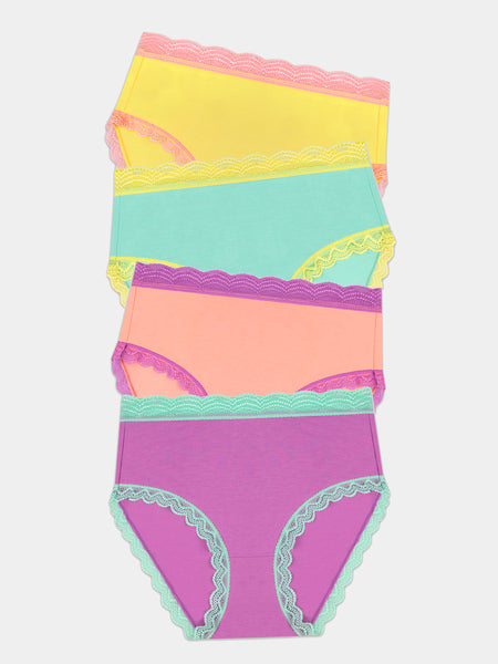 High Rise Brief Four Pack - Iridescent Pastel