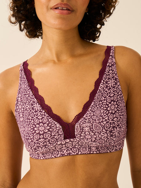 Lace Plunge Bra - Arts Floral