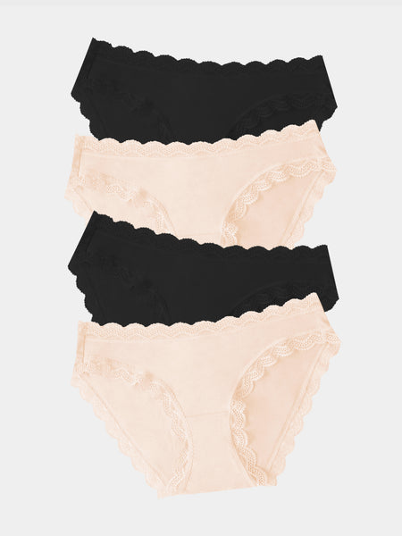 The Original Brief Four Pack - Black and Sand