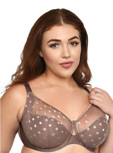 Carmen Polka Dot Underwire Bra B2498 - Taupe