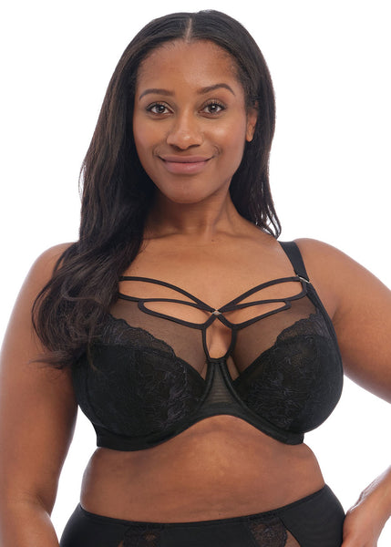 Brianna Strappy Underwire Plunge Bra EL8080 - Black