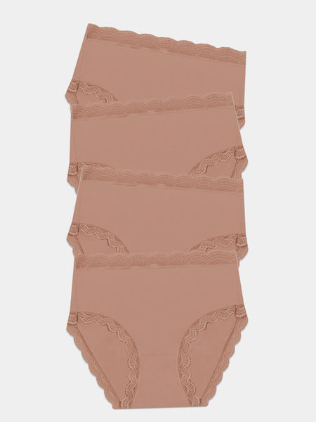 High Rise Brief Four Pack - Latte