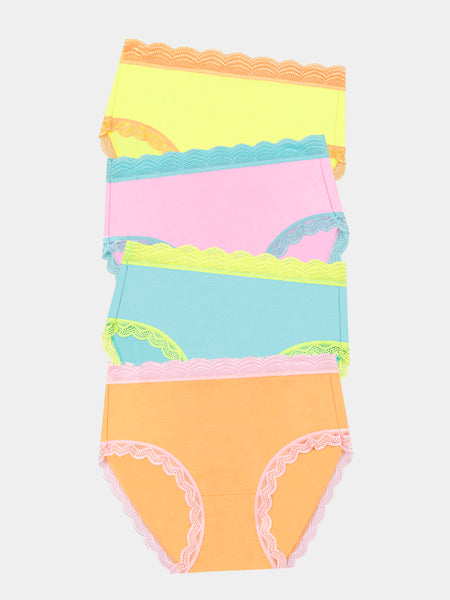 High Rise Brief Four Pack - Neon Candy
