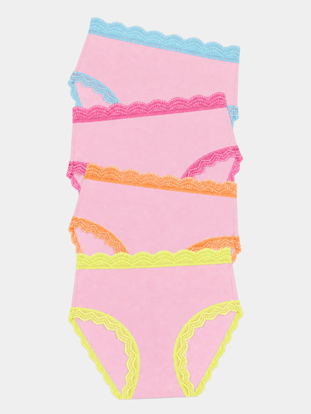 High Rise Brief Four Pack - Neon Kiss