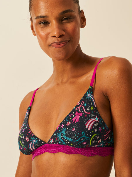 Triangle Lace Bra  - Sparkling Skies