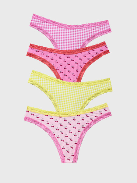 Thong Four Pack - Cherry Baby
