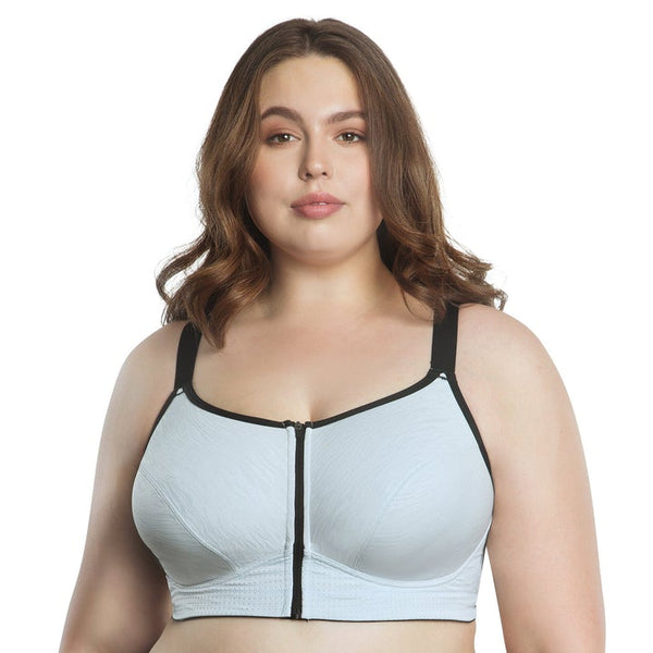 Wave (X) Wireless Zip Front Closing Sport Bra 6052 - Silver