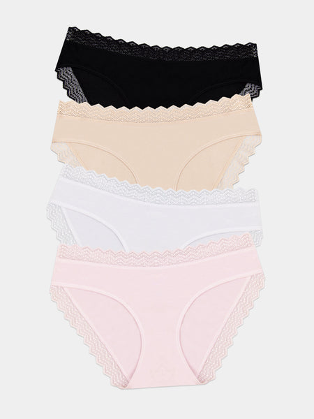 ZigZag Lace Original Brief Four Pack - Sand Essentials