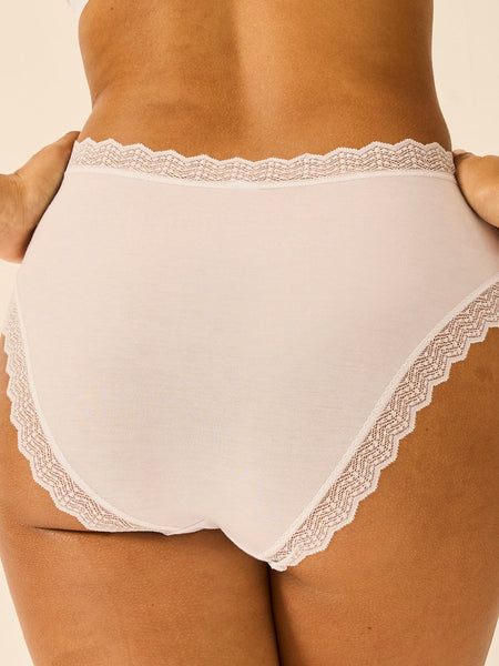 ZigZag Lace High Rise Brief - White