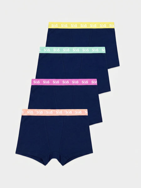 Women's Boxer Four Pack - Navy Pastels
